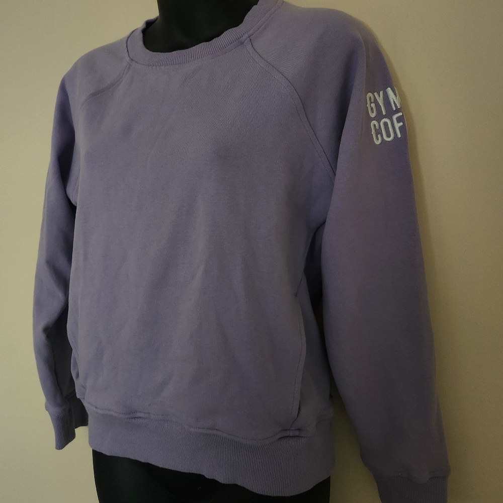 Gym Coffee Women's Oversized Purple Sweater With Pockets Size Small